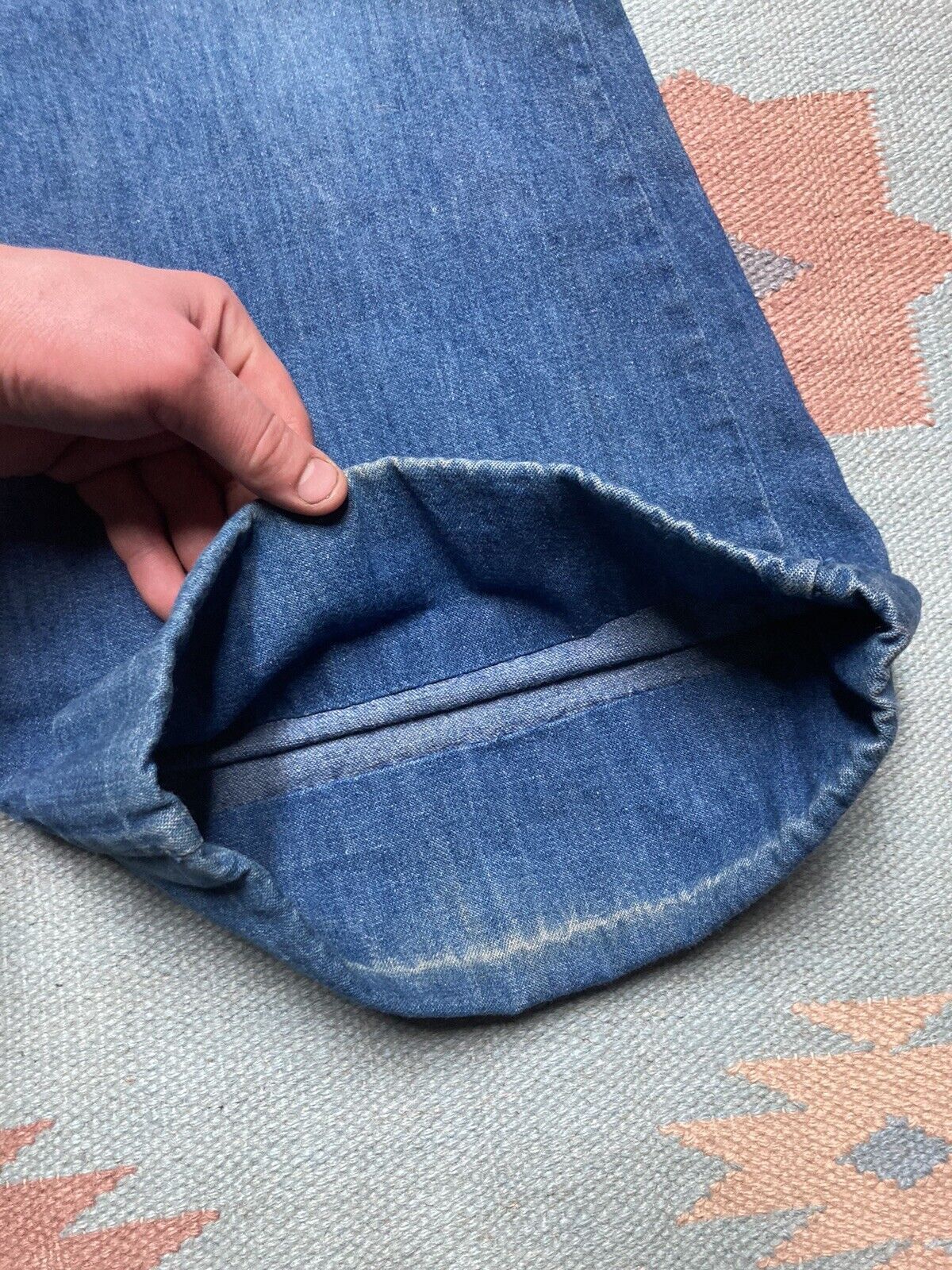 Vintage 70s wrangler bell bottom jeans elephant flare hippie 30x28 Size 30" / US 8 / IT 44 - 10 Thumbnail