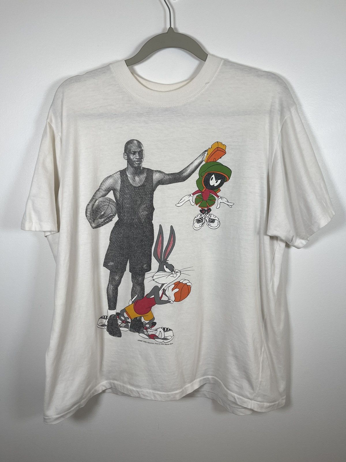 Nike Vintage 1993 Nike Space Jam Michael Jordan T Shirt White Grailed