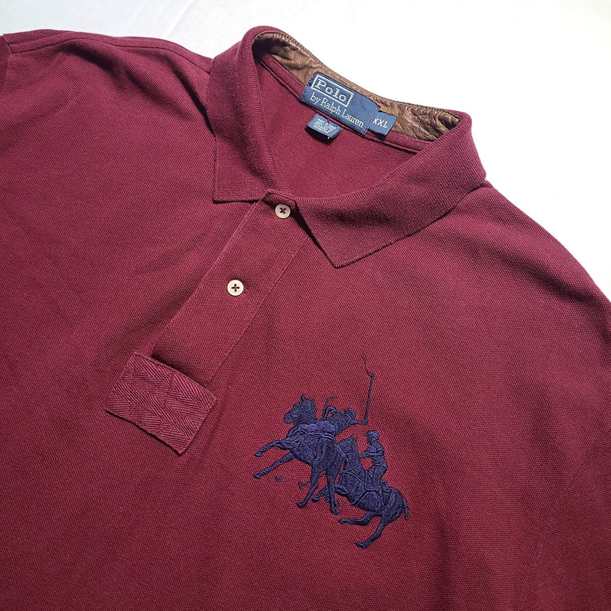 Polo Ralph Lauren × Vintage Long Sleeve Polo Dual Match Leather Edition Size US XXL / EU 58 / 5 - 1 Thumbnail