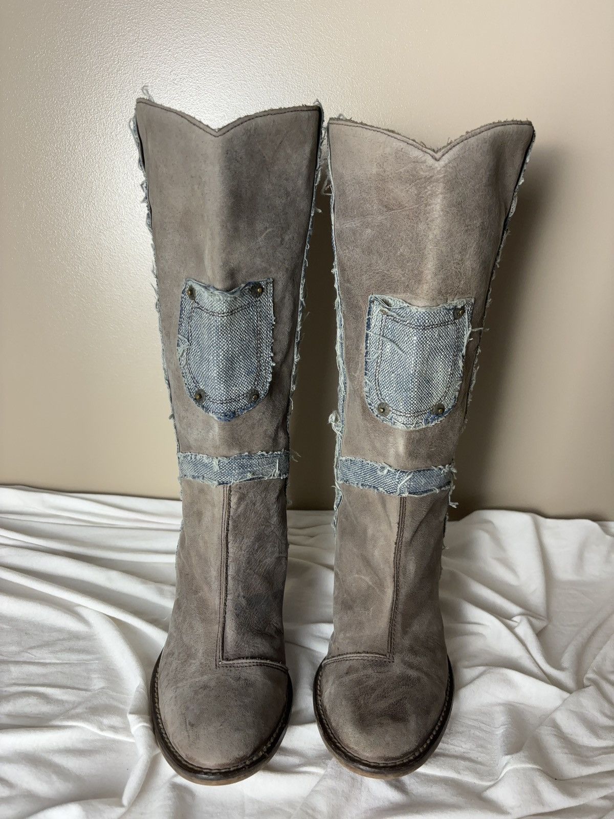 Vintage Destroy 90s rare vintage high boots western style shoes Size US 9 / IT 39 - 3 Thumbnail