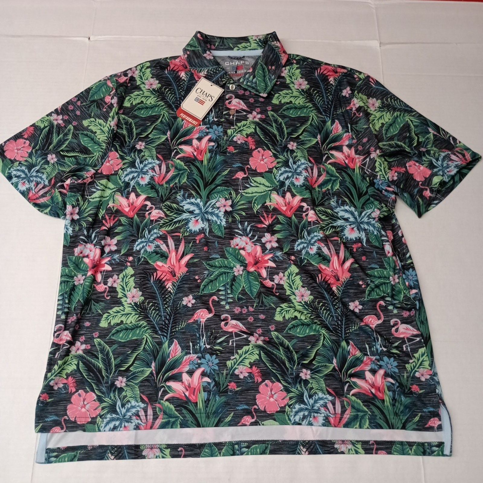 Chaps Chaps Polo Shirt Men's Size 2XL Multi Floral Moisture Wick Size US XXL / EU 58 / 5 - 1 Thumbnail