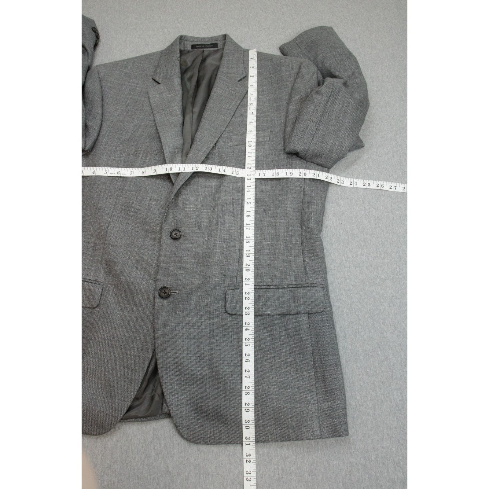 Lauren Ralph Lauren Lauren Ralph Lauren Blazer Mens 42R Gray Hopsack 2 Buttons Size 42R - 9 Thumbnail