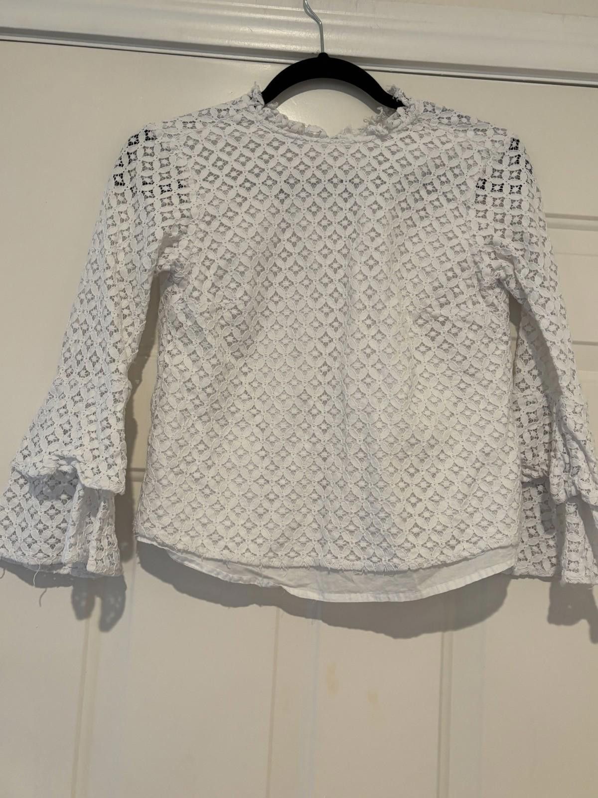 Michael Kors Womens white lace Michael kors blouse sz petite S #399 Size S / US 4 / IT 40 - 2 Thumbnail