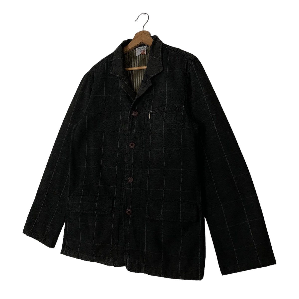 Issey Miyake 🔥90’s Striped Chore Jacket Double Breast Jungle Storm Japan Size US M / EU 48-50 / 2 - 2 Thumbnail