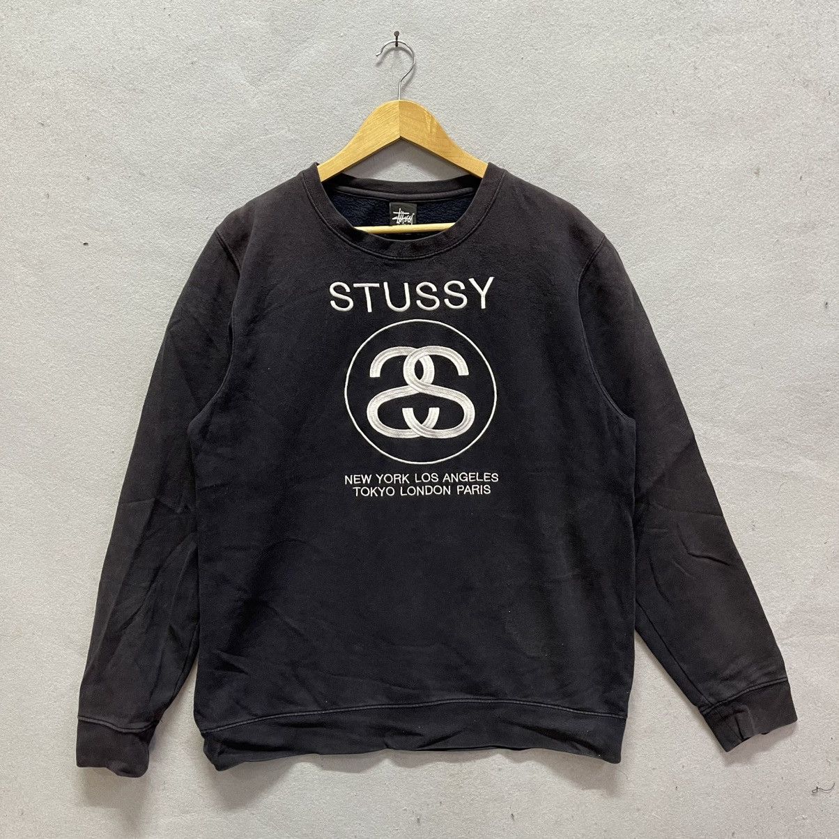 Vintage Stussy World Tour Logo Crewneck Sweatshirt
