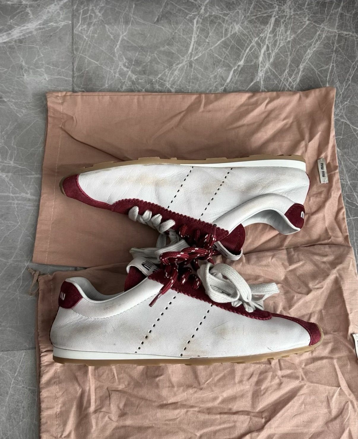 Miu Miu MiuMiu 25SS Red Suede Low-Top German Trainer K6 Size US 6.5 / IT 36.5 - 8 Thumbnail