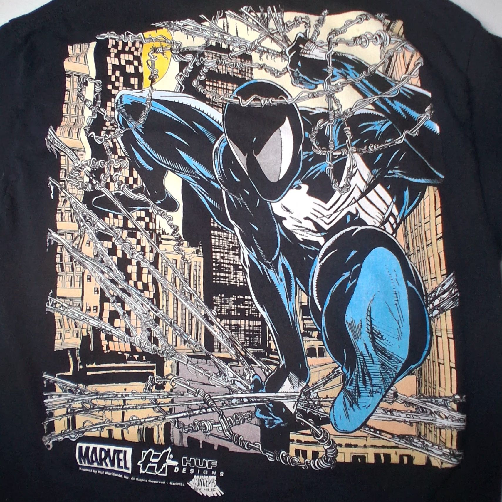 Vintage VINTAGE Marvel Spider-Man Venom Shirt M Black Crew Neck Short Sleeve Graphic Art Huf Designs Comics Men T-Shirt Size US M / EU 48-50 / 2 - 2 Thumbnail