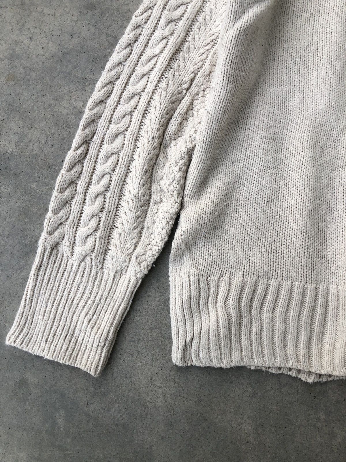 Aran Isles Knitwear × Homespun Knitwear × Japanese Brand Vintage Cable Knit Button Jumper Sweater Size US L / EU 52-54 / 3 - 12 Thumbnail