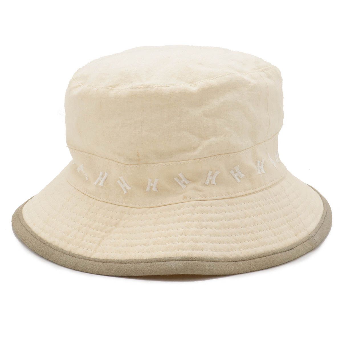 Hermes Hermes Hermes Linen H Logo Embroidered Bucket Hat Natural Material Hats #56 DUTY FREE for USA Size ONE SIZE - 1 Thumbnail