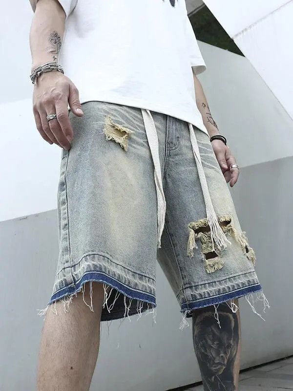 Jean Kokubu x Kubo Jorts Vintage Washed Distressed Denim Size US 34 / EU 50 - 5 Thumbnail