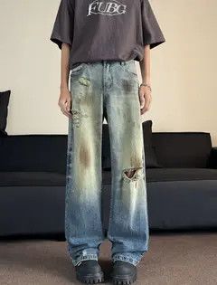 Japanese Brand VIBE American retro washed distressed men's ripped jeans Size US 32 / EU 48 - 5 Thumbnail