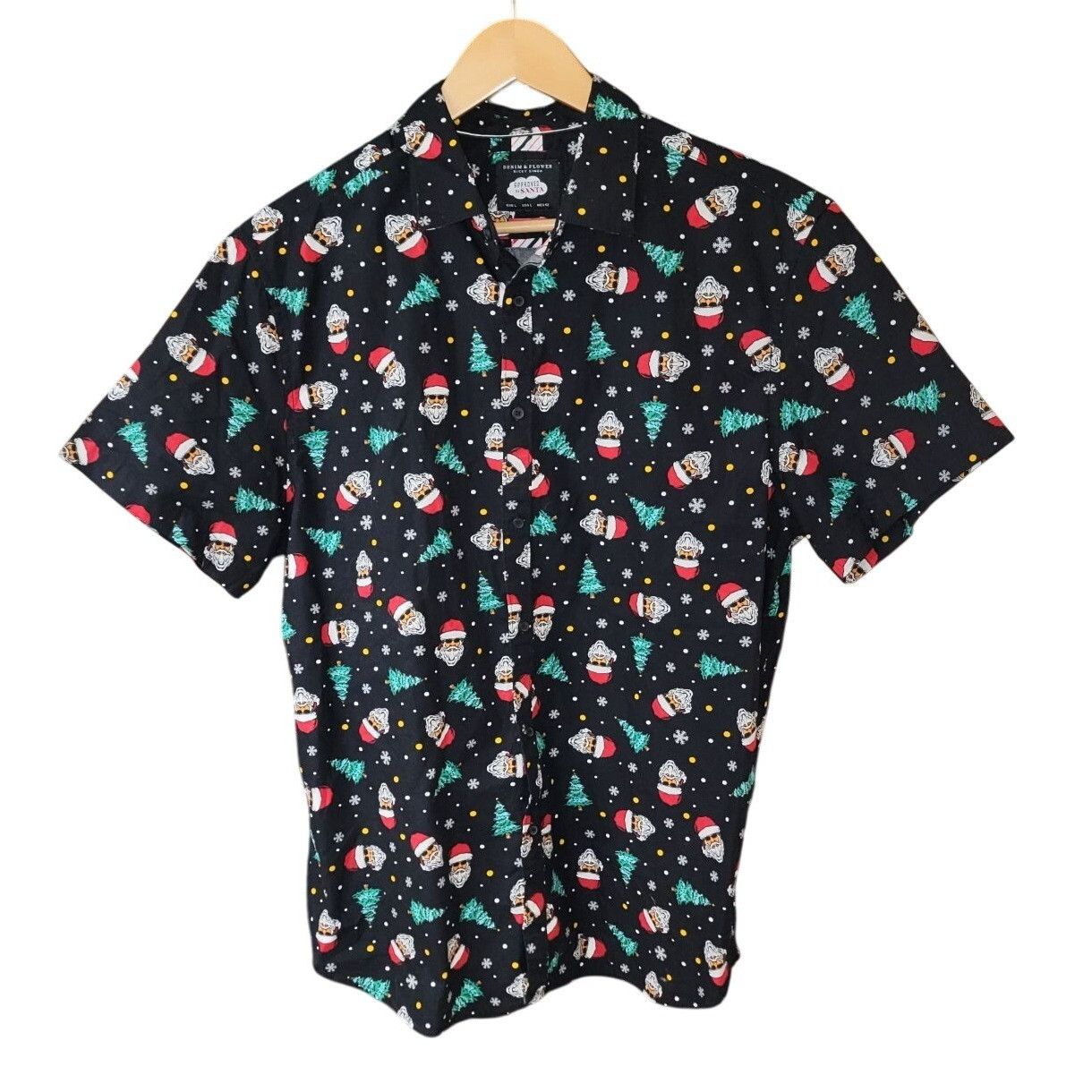 Denim & Flower Denim & Flower Mens Christmas Santa Shirt 100% Cotton Button Size US L / EU 52-54 / 3 - 1 Thumbnail