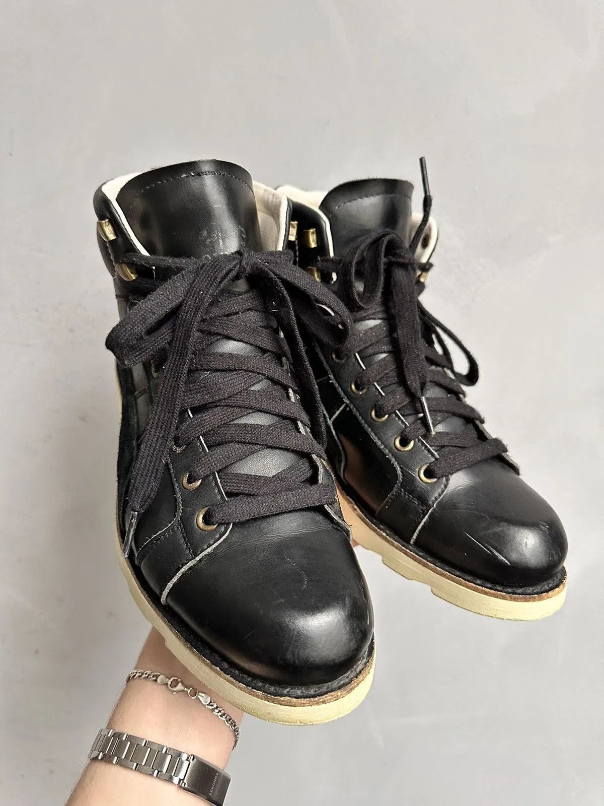 Vintage Leather Black Boots Japan Avant Garde AS 98 Style Y2K Size US 8.5 / EU 41-42 - 2 Thumbnail