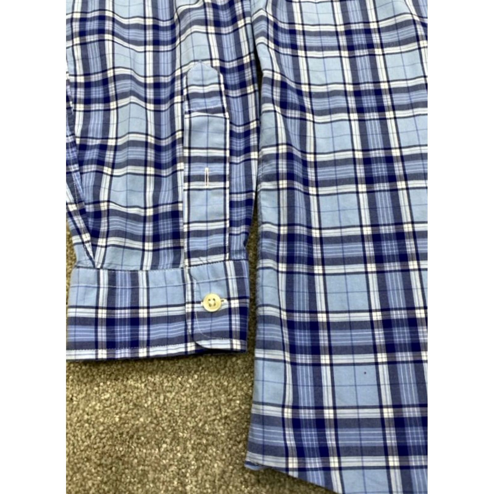 Polo Ralph Lauren VINTAGE Ralph Lauren Shirt Mens XL Long Sleeve Button Up Blue Plaid Classic Fit 5511 Size US XL / EU 56 / 4 - 2 Thumbnail