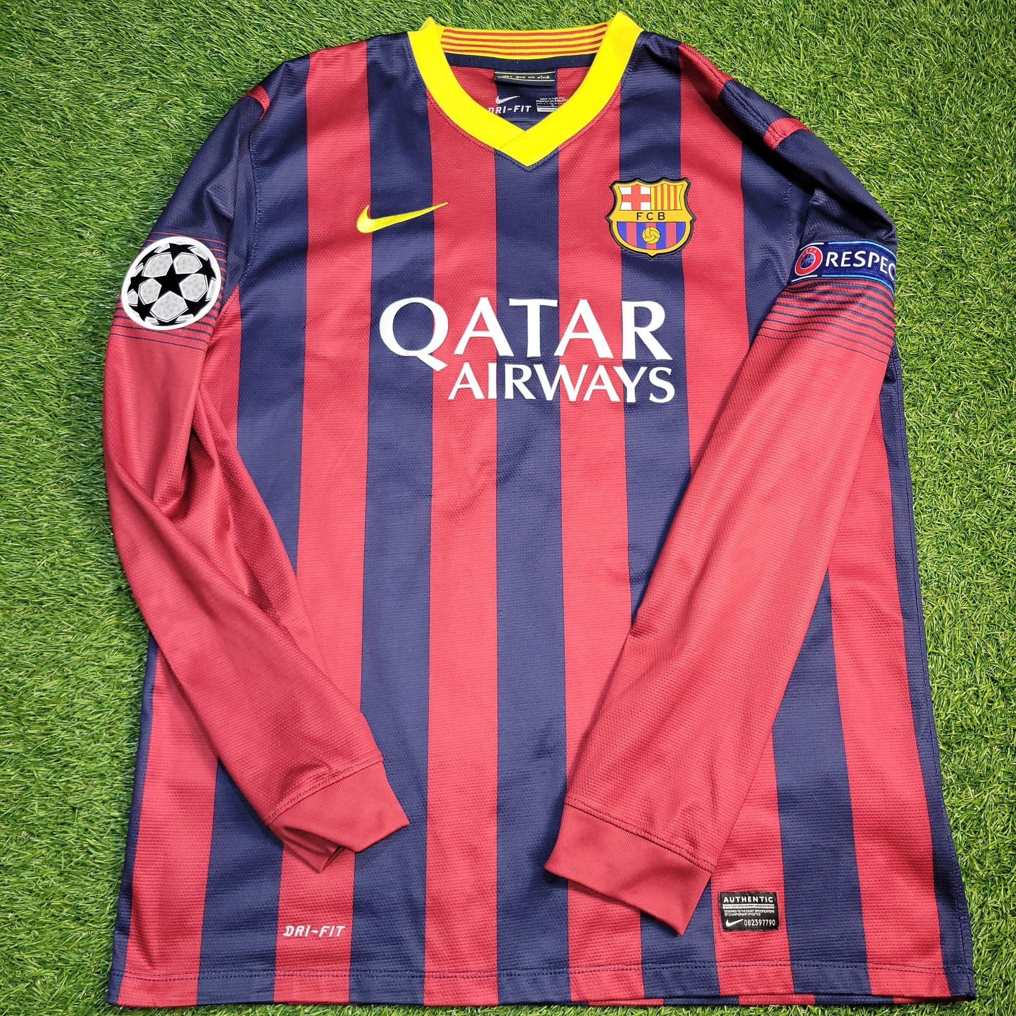 Nike Messi Barcelona 2013 2014 UEFA Long Sleeve Soccer Jersey L Size US L / EU 52-54 / 3 - 2 Thumbnail