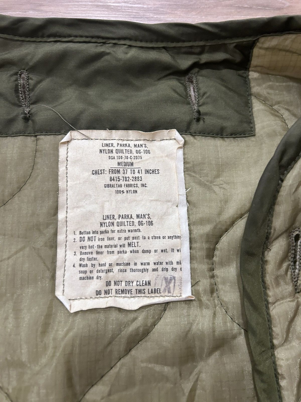 Vintage Vintage Military Liner Size US M / EU 48-50 / 2 - 3 Thumbnail
