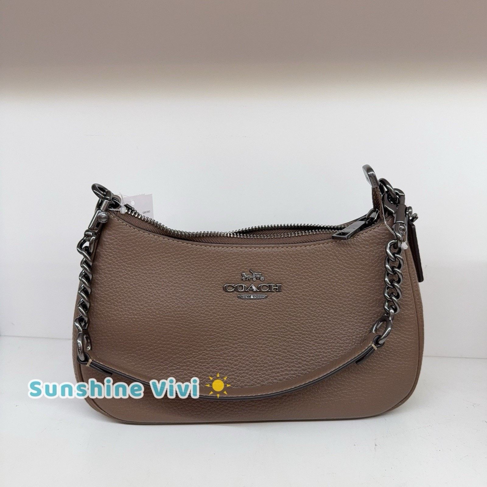 Coach NWT Coach Teri Shoulder Bag CV934 Leather/Qb/Dark Stone Size ONE SIZE - 1 Thumbnail