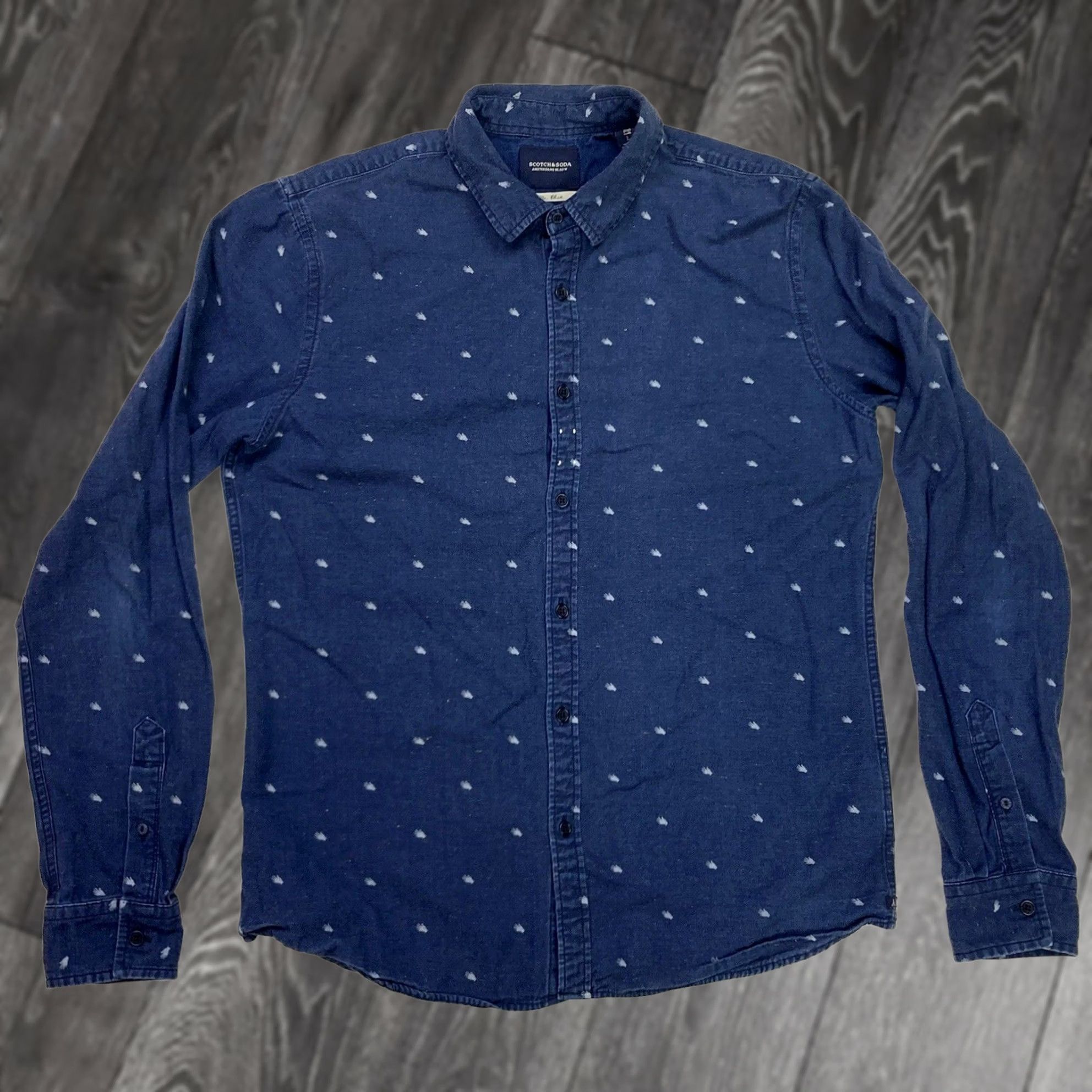 Scotch & Soda Scotch & Soda Shirt Denim Jean Button-Up Long Sleeve Men Slim LARGE Blue Colorful All Seasons Casual Shirt Size US L / EU 52-54 / 3 - 1 Thumbnail