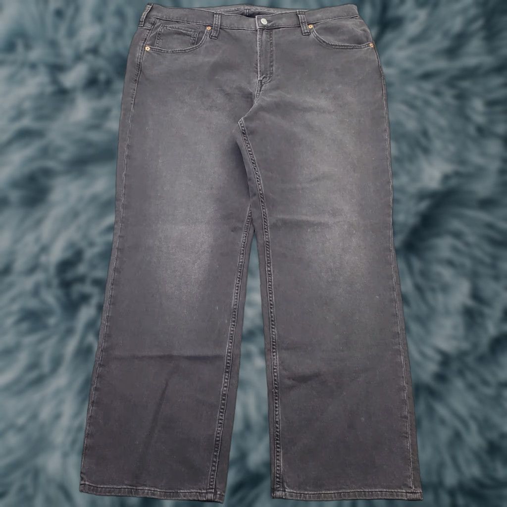Gap Gap Jeans Womens 18R Black Denim Stretch '90s Loose Fit Boho Mid-Rise Wide Leg Jeans Womens 18 Regular Black Denim Stretch Wide Leg 90s Size 40" / US 18 - 1 Thumbnail