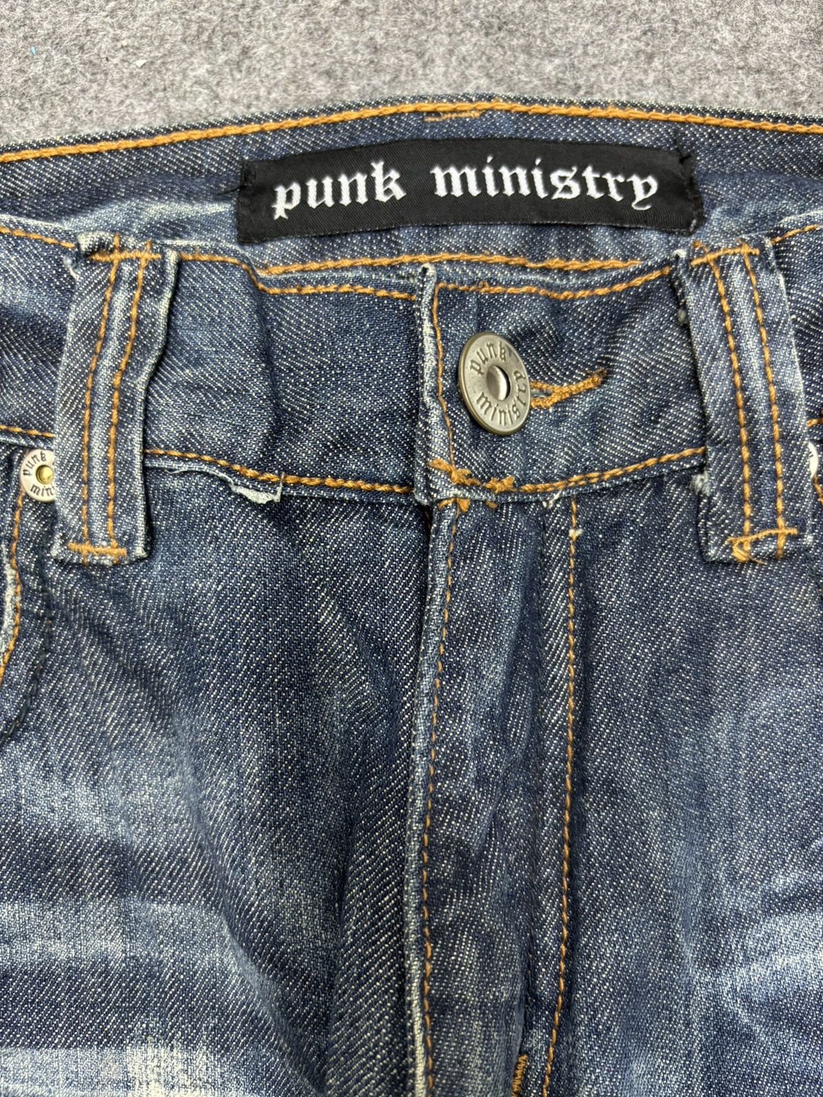 Japanese Brand Sick punk ministry PatchWork Japan Paint Splatter Denim F672 Size US 31 - 8 Thumbnail