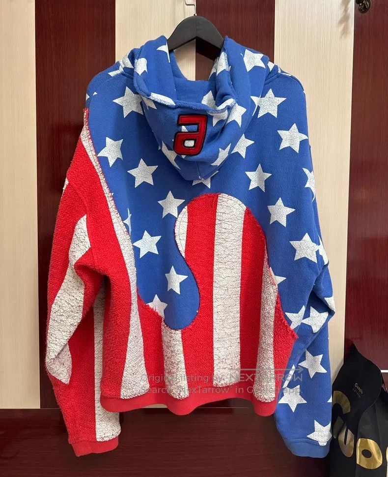 ERL ERL American flag hooded sweatshirt, large logo on the hoo Size US L / EU 52-54 / 3 - 3 Thumbnail