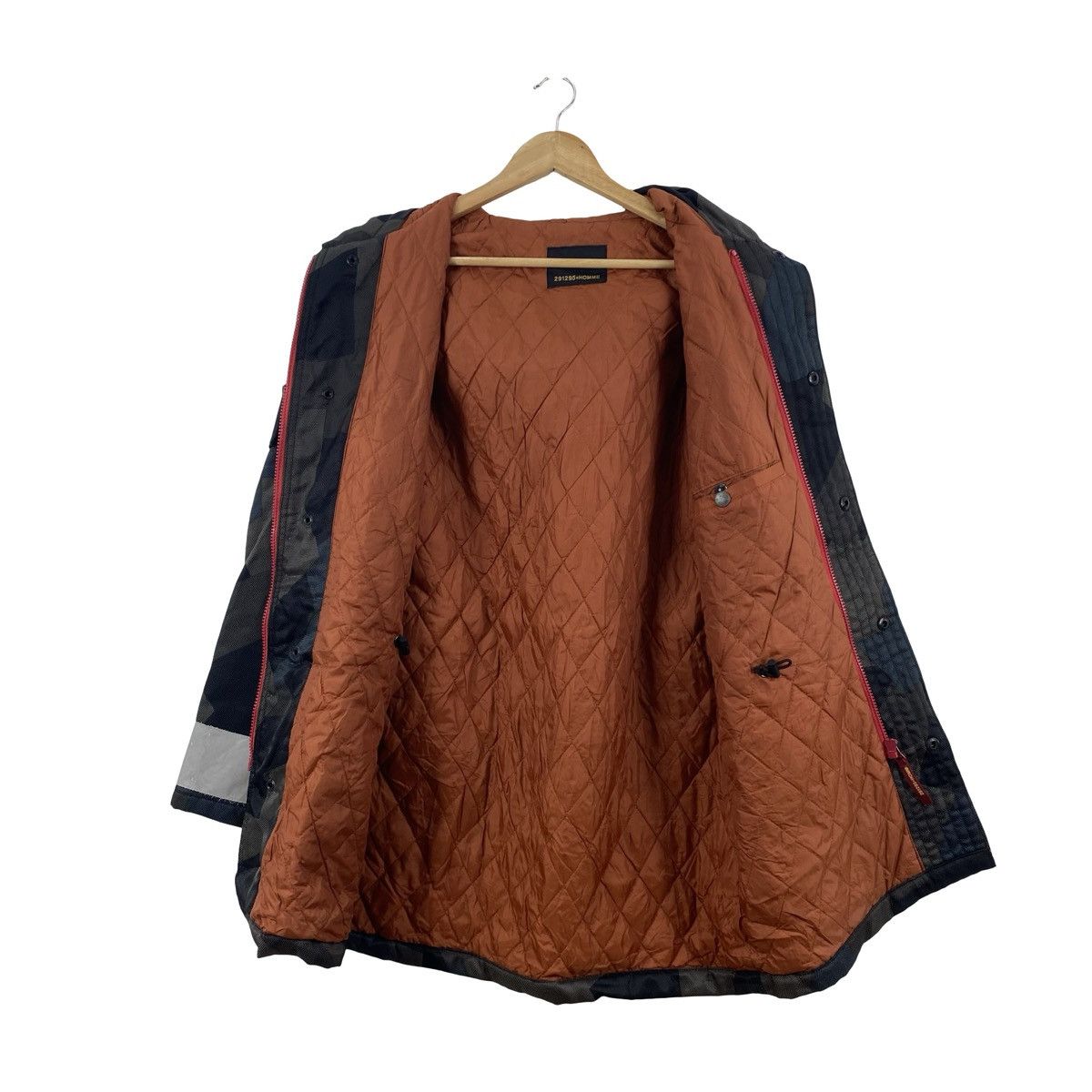 Vintage Vintage 291295=HOMME Fur Hood Geometric Camo Parka Jacket Size US L / EU 52-54 / 3 - 7 Thumbnail