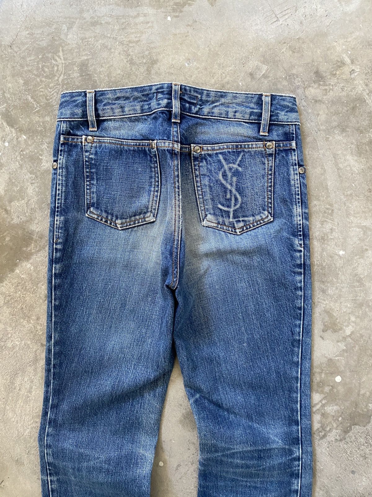 Yves Saint Laurent AW2004 Tom Ford Era YSL Washed Flared Denim Size US 28 / EU 44 - 2 Thumbnail