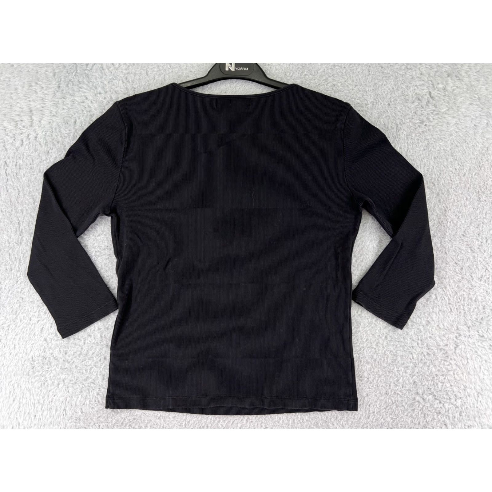 Ralph Lauren Lauren Ralph Lauren Shirt Juniors Medium Black Cotton Short Sleeve V-Neck Size M / US 6-8 / IT 42-44 - 2 Thumbnail