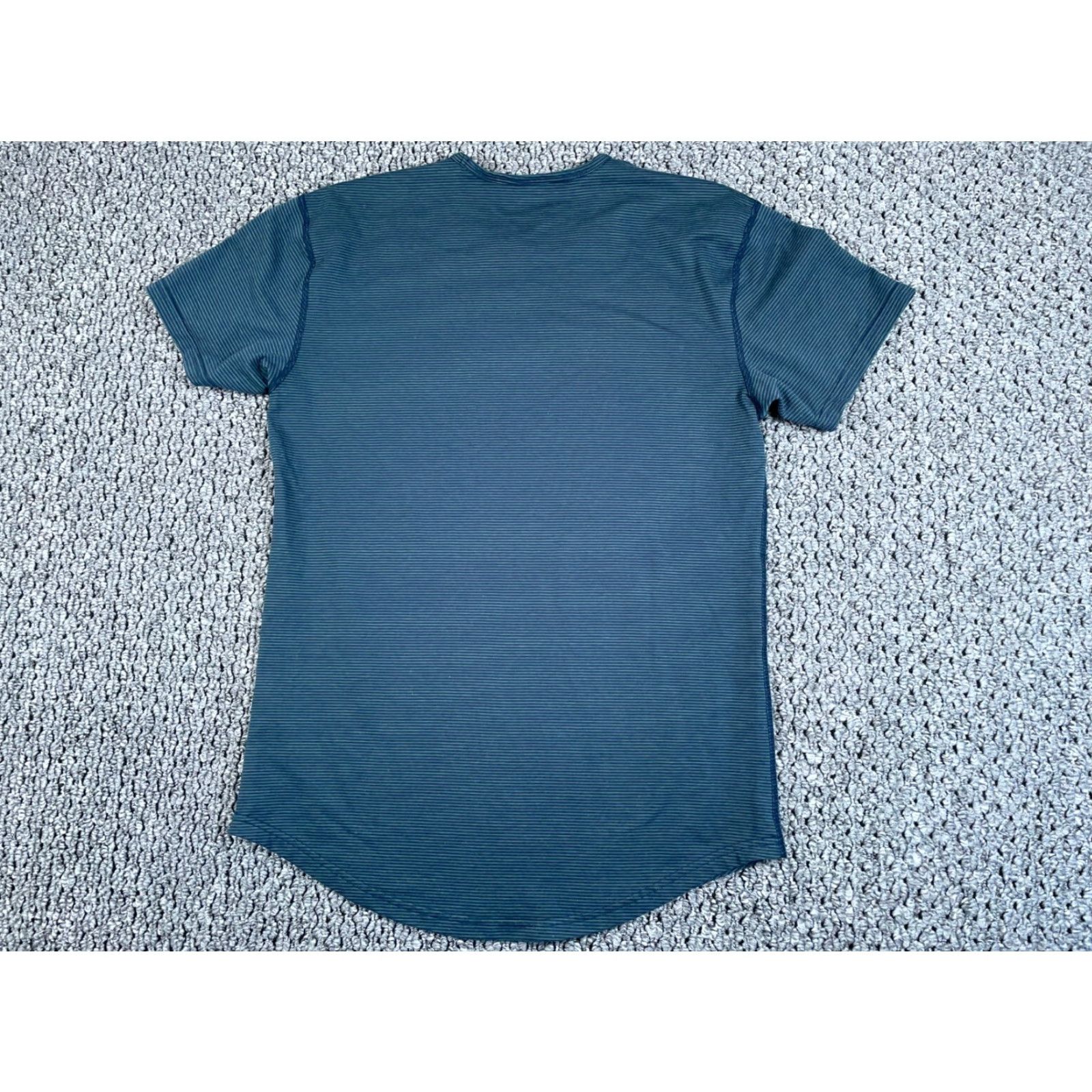 Vintage BYLT T-Shirt Mens Adult Medium Gray Striped Pattern Curved Hem Blend Cotton Polyester Spandex Size US M / EU 48-50 / 2 - 2 Thumbnail