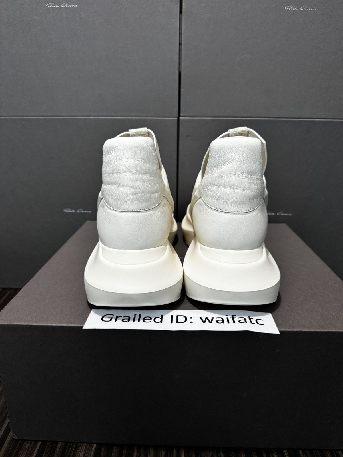 Rick Owens RICK OWENS LEATHER MILK GETH RUNNERS Sz 43 Size US 10 / EU 43 - 4 Thumbnail
