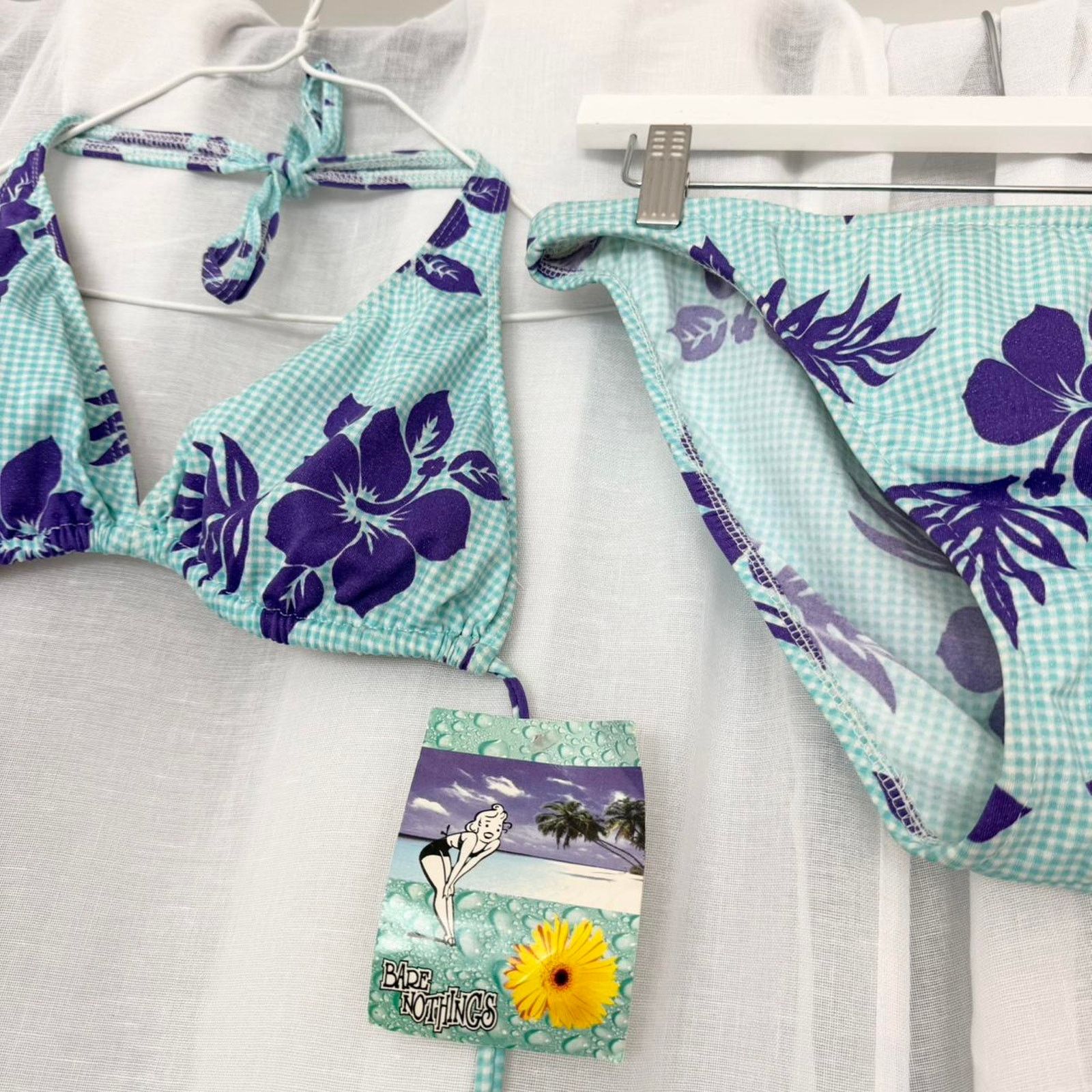 Vintage Vintage y2k floral gingham bikini Size M / US 6-8 / IT 42-44 - 4 Thumbnail