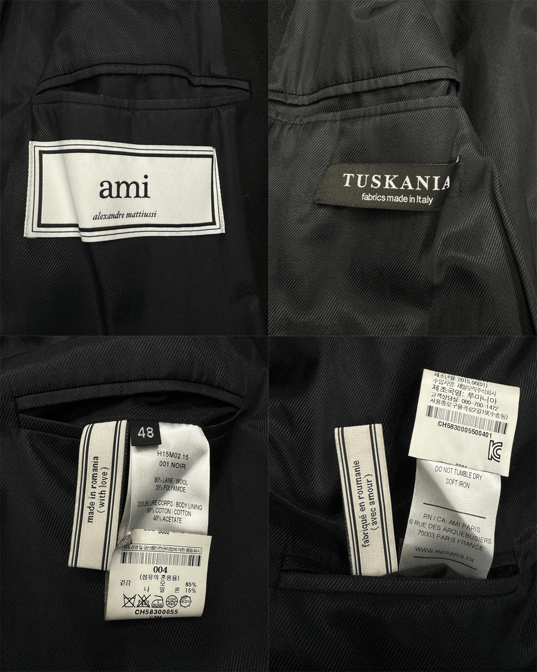 AMI AMI AW15 Double-Breasted Tuskania Wool Coat Size US M / EU 48-50 / 2 - 10 Thumbnail