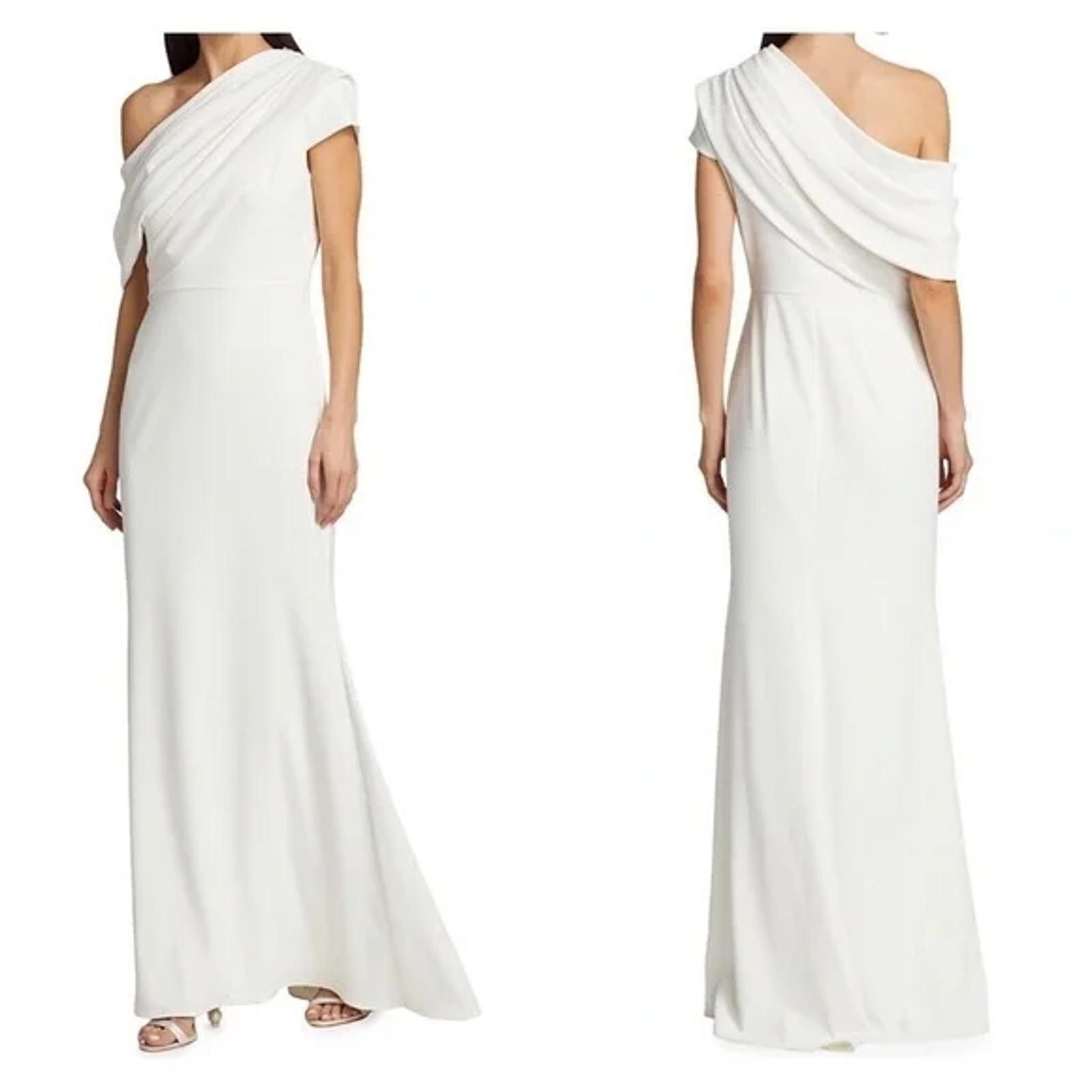 Other NWT Badgley Mischka Asymmetrical Gown Light Ivory Size 12 Size XL / US 12-14 / IT 48-50 - 6 Thumbnail