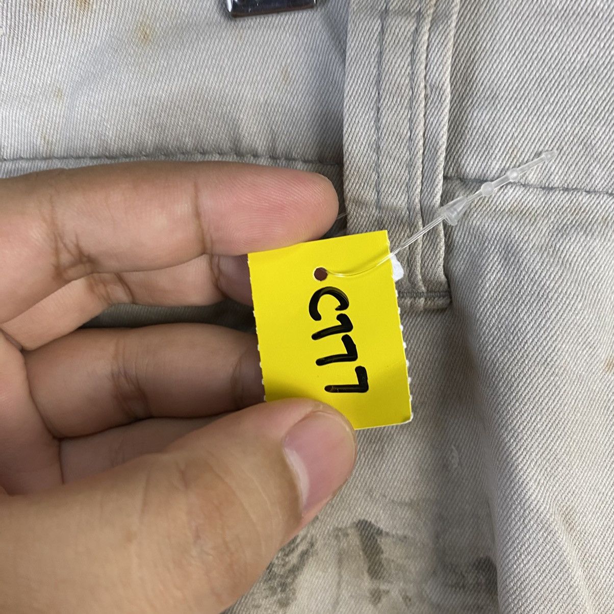 Japanese Brand DL Xebec White thrased dirty Cargo Multipocket Pants #C777 Size US 33 - 13 Thumbnail