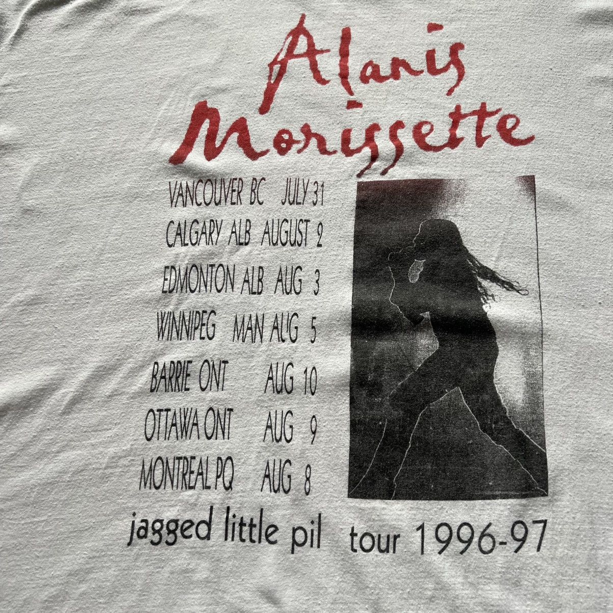 Band Tees 1996 Alanis Morissette Jagged Little Pill Tour Tee Shirt Size US XL / EU 56 / 4 - 3 Thumbnail