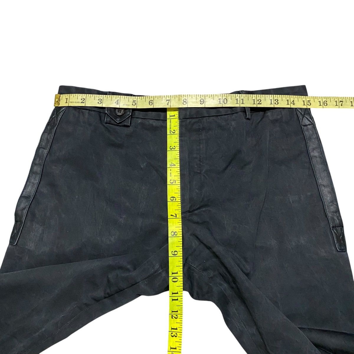 Dior × Hedi Slimane SS04 'STRIP' Dior Homme Black Faded Pants Leather Trimmed Size US 29 - 19 Thumbnail