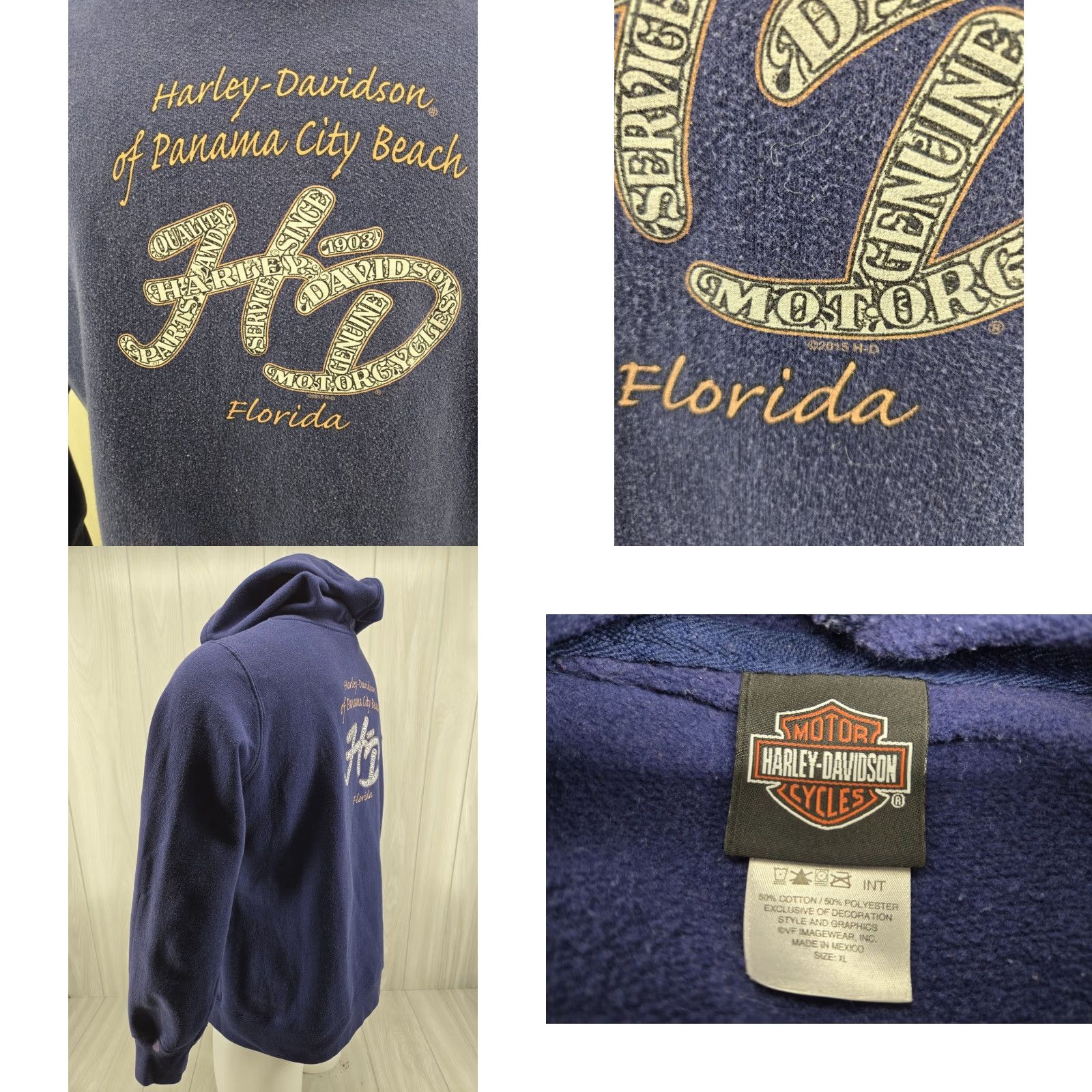 Harley Davidson VINTAGE Harley-Davidson Hoodie Womens XL Zip Up Black Logo Embroidered Front Pocket Full Zip Hooded Leather? No, Cotton Blend (adjusted) Size XL / US 12-14 / IT 48-50 - 9 Thumbnail