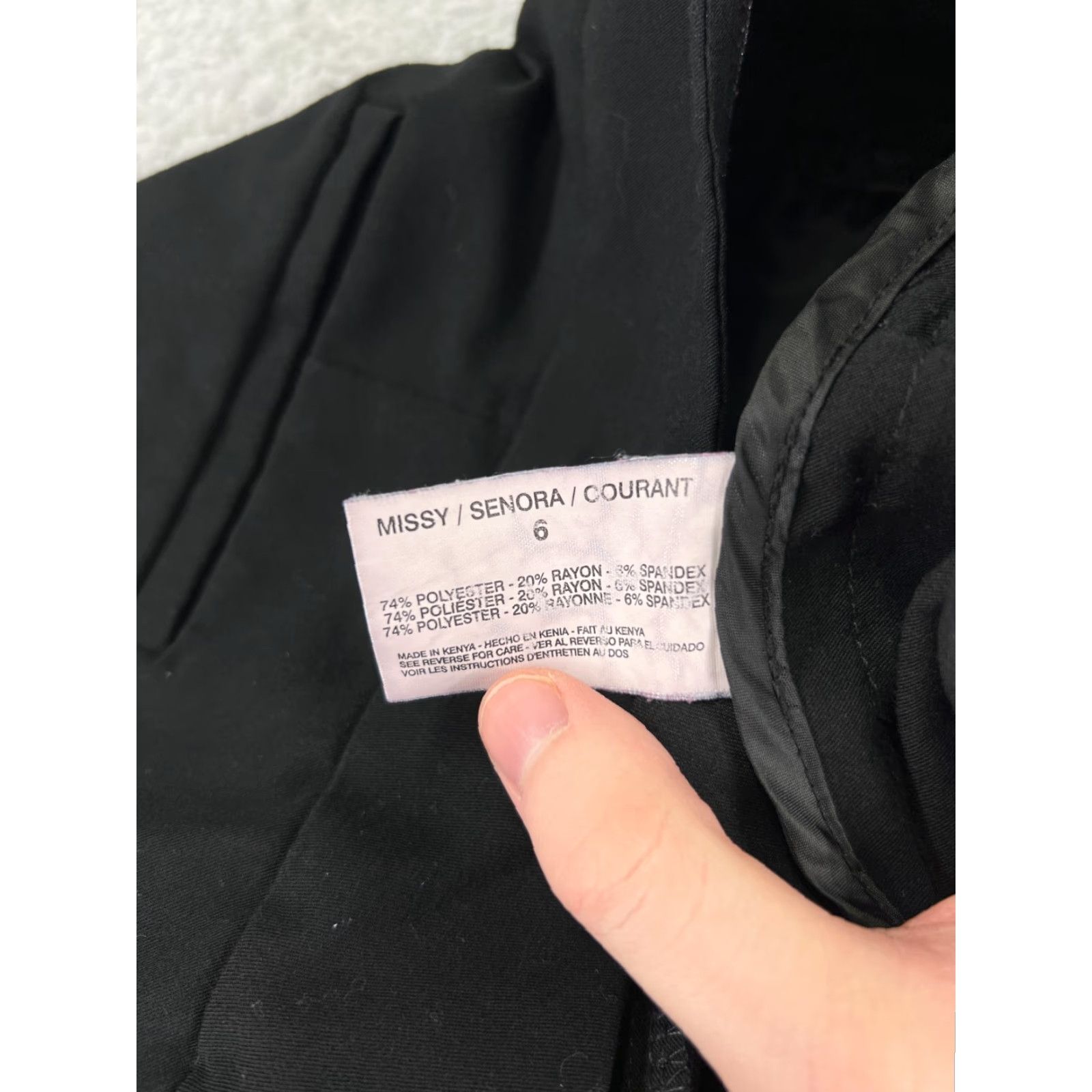 Gloria Vanderbilt VINTAGE Gloria Vanderbilt Pants Womens 6 Black Zip Fly Polyester Stretch Pockets 30x31 Size 28" / US 6 / IT 42 - 4 Thumbnail