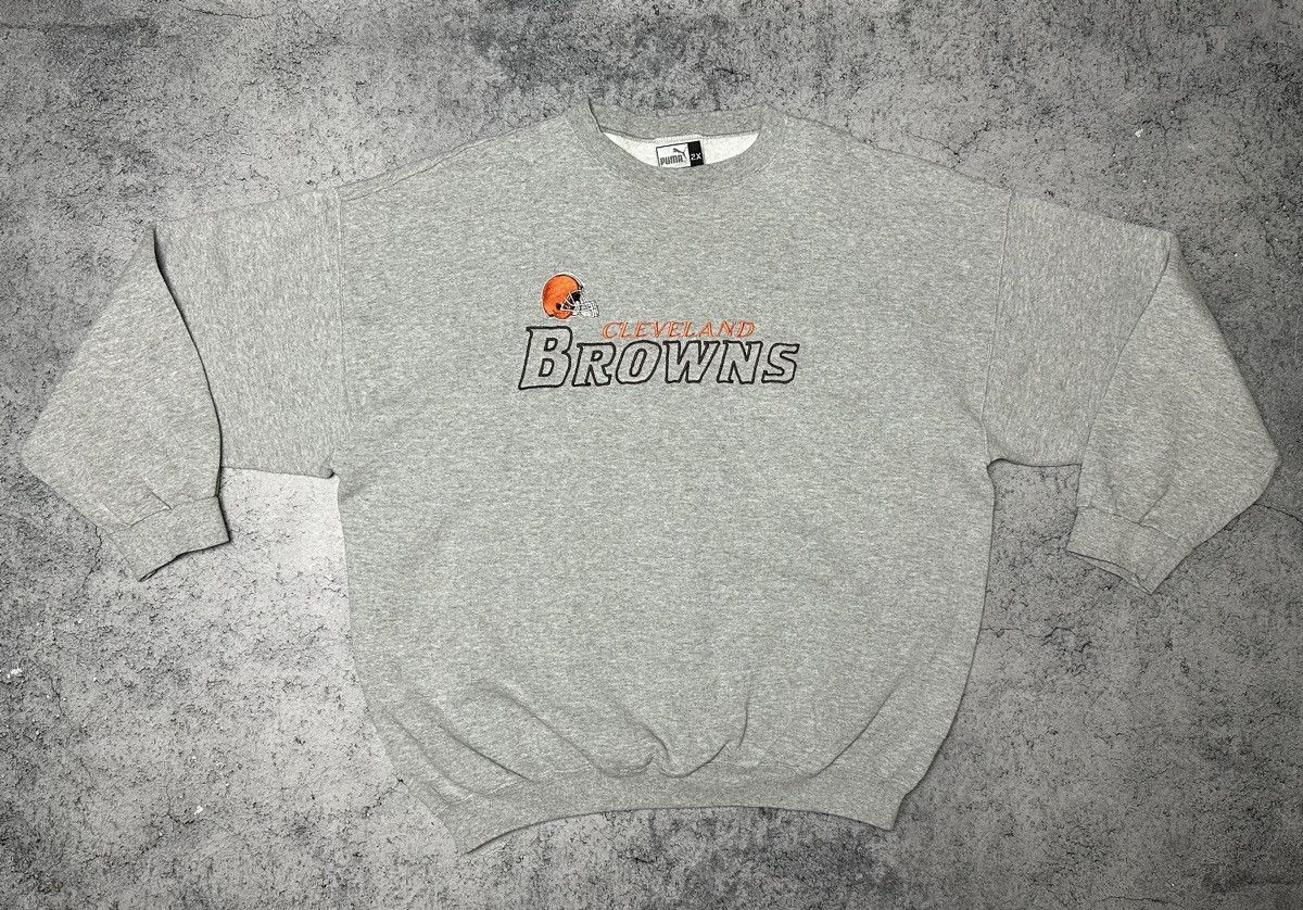 NFL × Puma × Vintage Vintage Puma Cleveland Browns NFL Baggy Sweatshirt Size US XXL / EU 58 / 5 - 4 Thumbnail