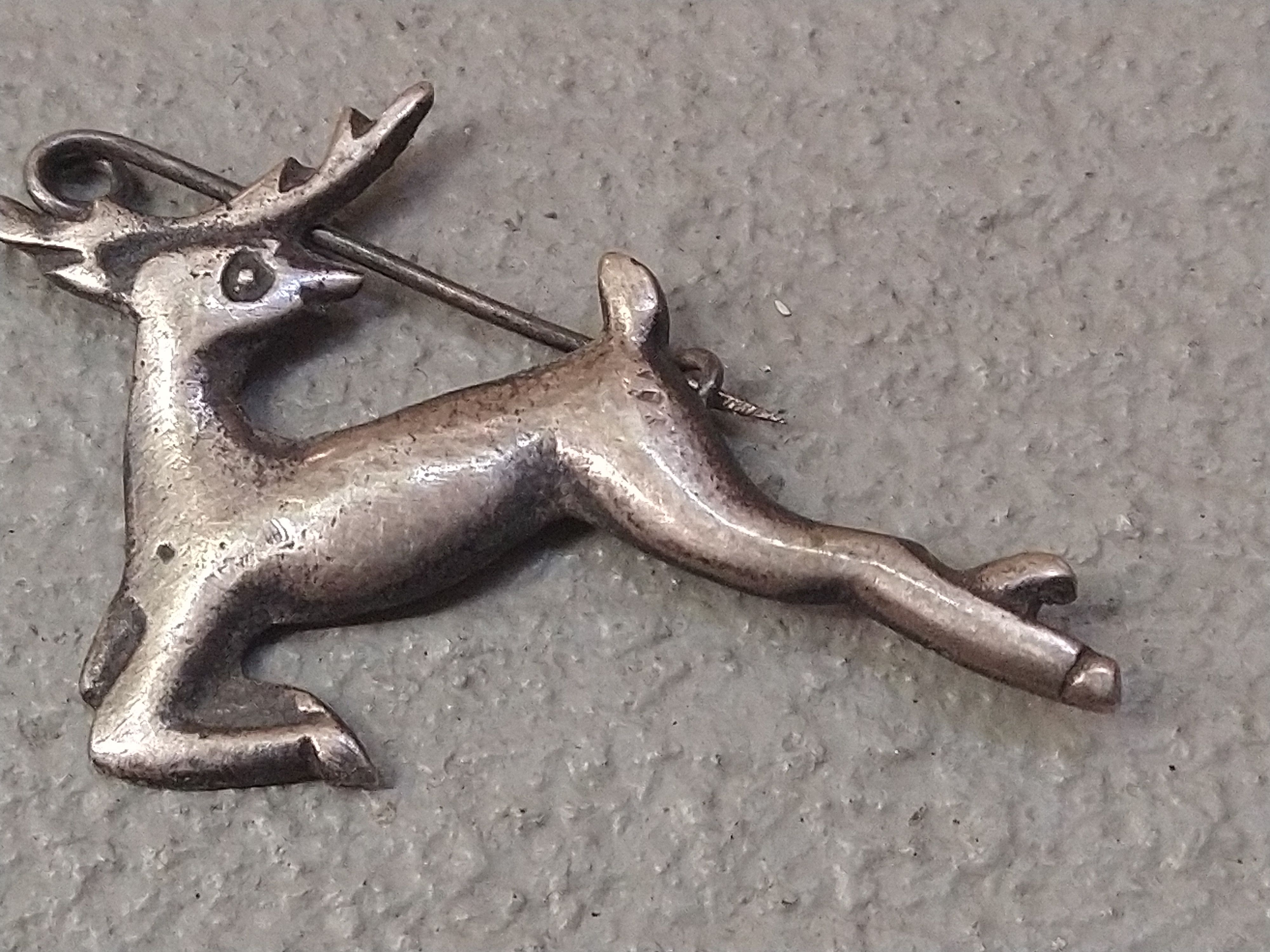 Jewelry × Vintage Vintage Sterling Silver Pin Brooch Deer Elk Reindeer Mexico Size ONE SIZE - 4 Thumbnail