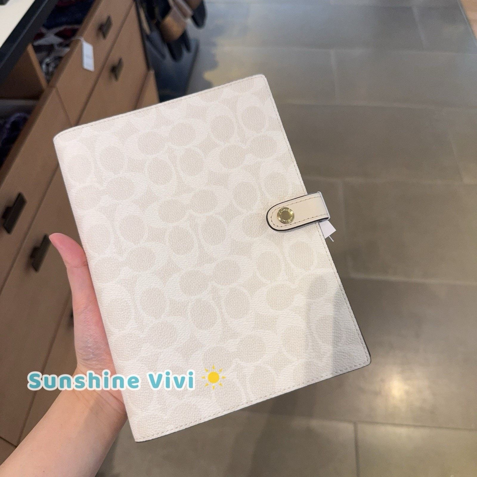 Coach NWT Coach Notebook In Signature Canvas CZ198, White/Chalk Size ONE SIZE - 1 Thumbnail