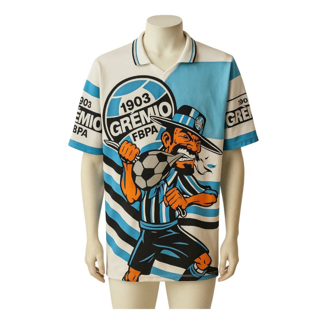 Vintage 90’S FBA GREMIO 1903 DESIGN MASCOT SOCCER JERSEY ROVIL SZ L Size US L / EU 52-54 / 3 - 2 Thumbnail