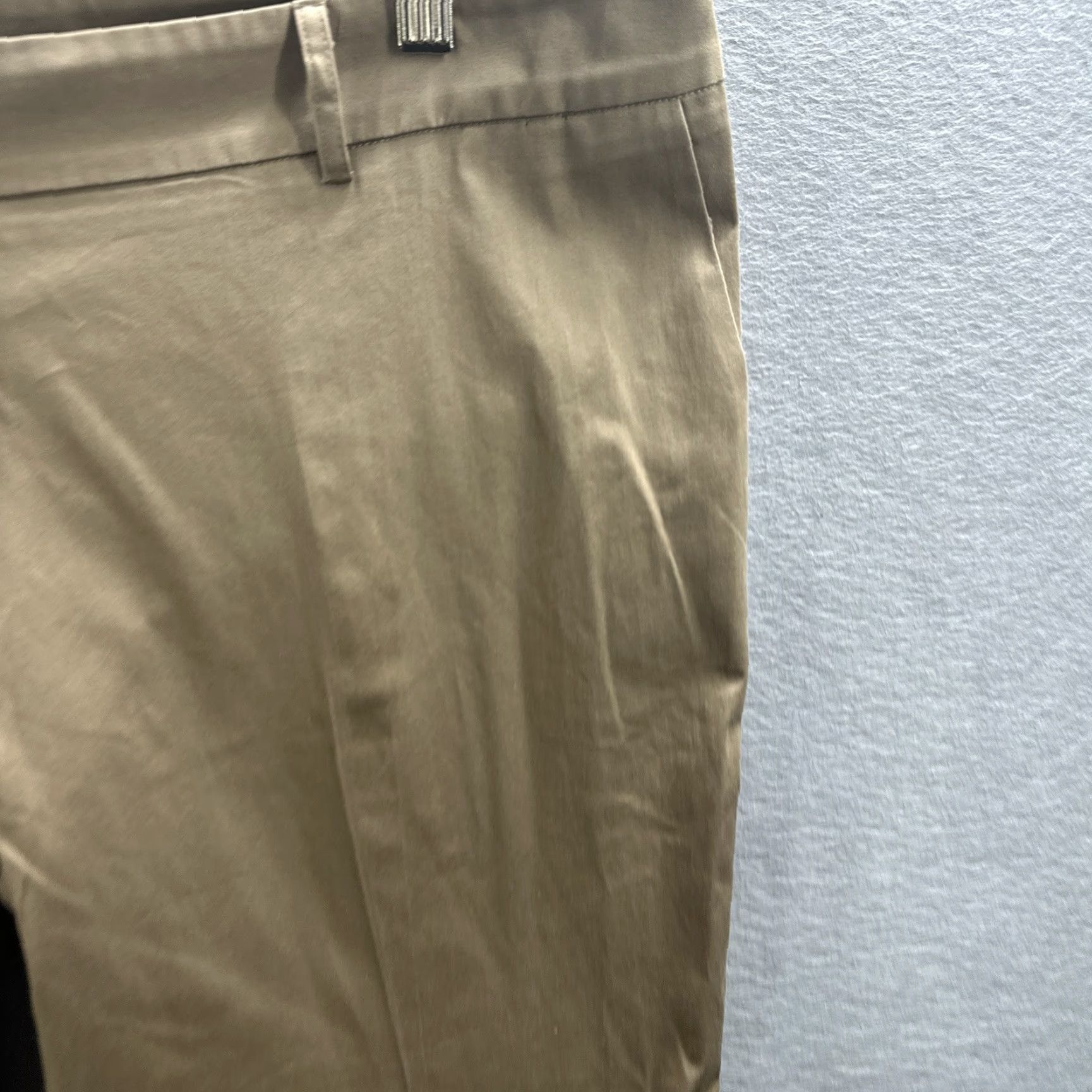 Vintage MeimeiJ Pants Women L Beige High-Rise Cropped Trousers - Solid Cotton Blend 24in Inseam Boho Preppy 90s Style Mens? Size 36" / US 14 / IT 50 - 4 Thumbnail