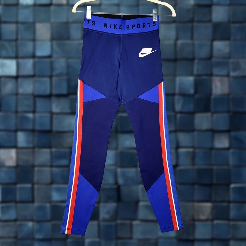 Nike Nike Sportswear Womens University Graphic blue void workout leggings XS Size 26" / US 2 / IT 38 - 1 Thumbnail