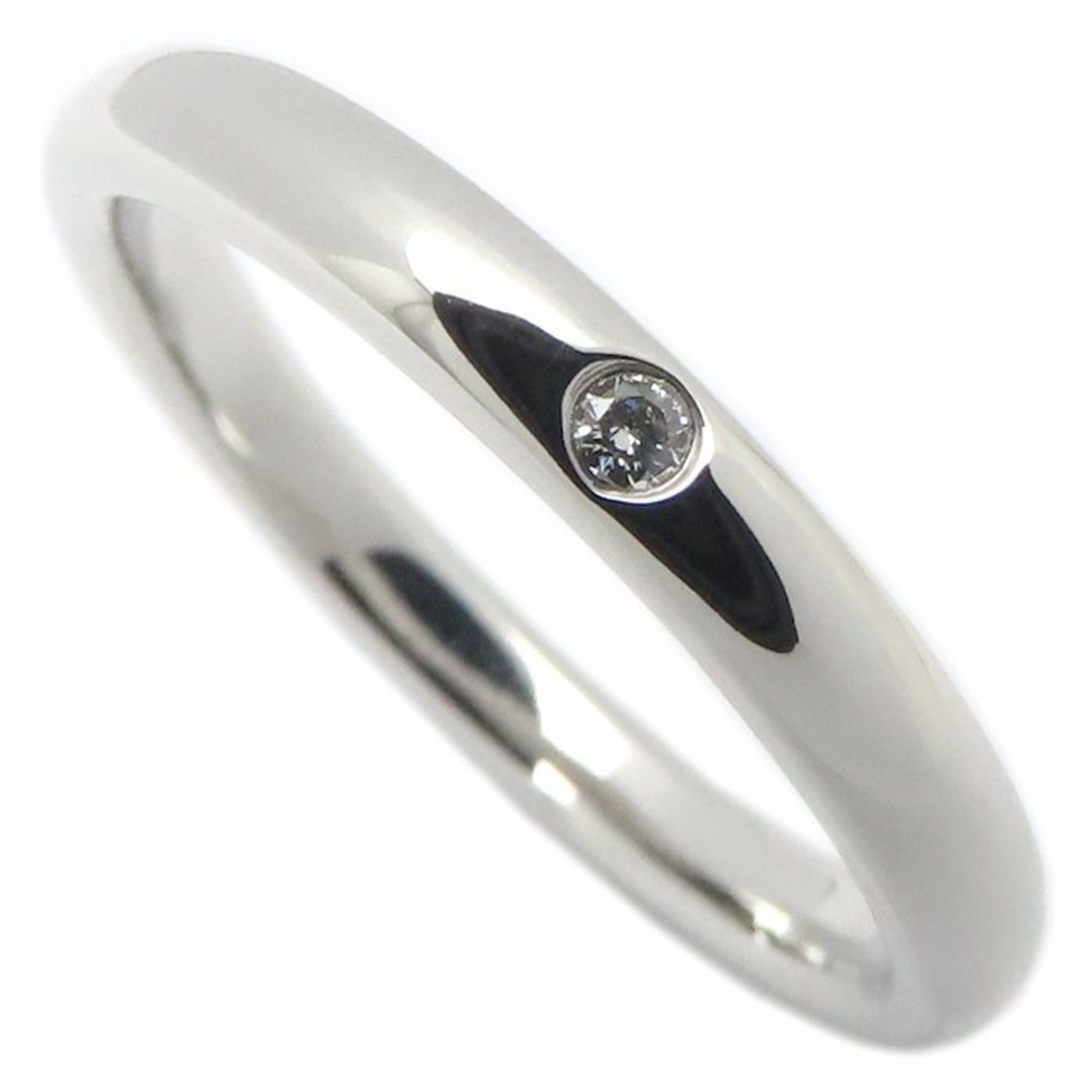 Tiffany & Co. TIFFANY & Co. Tiffany Stacking Band Ring with One Diamond, Pt950, Women's, 295140 Size ONE SIZE - 1 Thumbnail