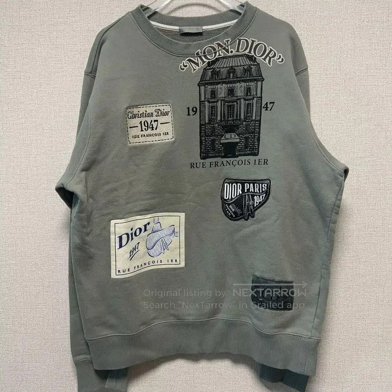 Dior Men's Light Gray Cotton Sweatshirt .