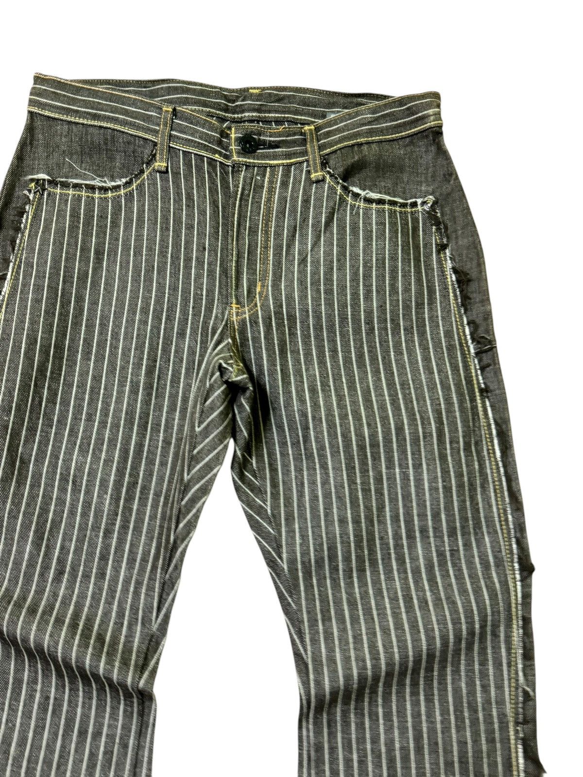 Hysteric Glamour FLARE STRIPED BROWN RECONSTRUCTED BOOT CUT DENIM Size US 28 / EU 44 - 5 Thumbnail