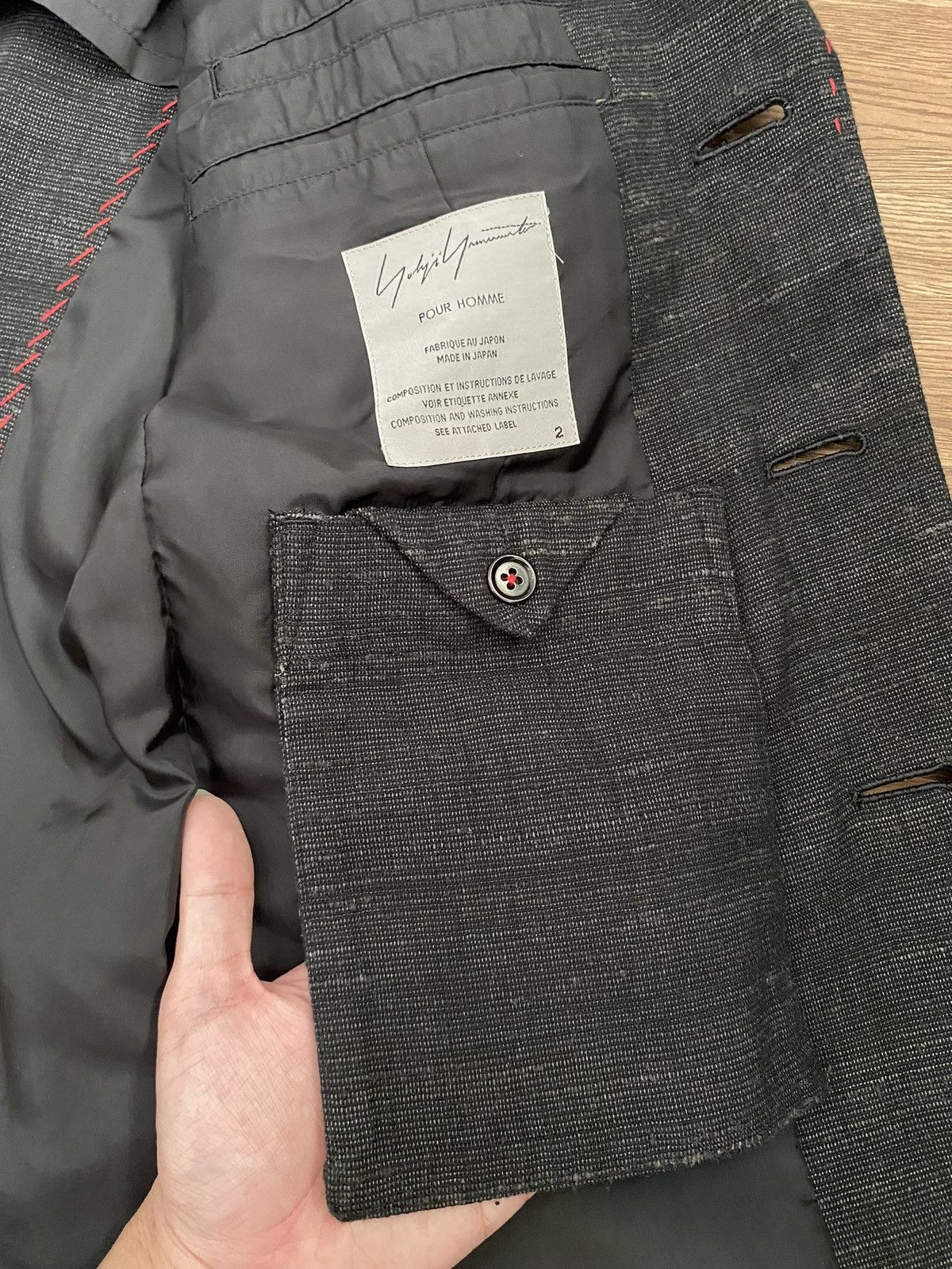 Yohji Yamamoto Yohji Yamamoto Pour Homme "DR.YY" Hand Stitch Jacket SS09 Size 40R - 10 Thumbnail