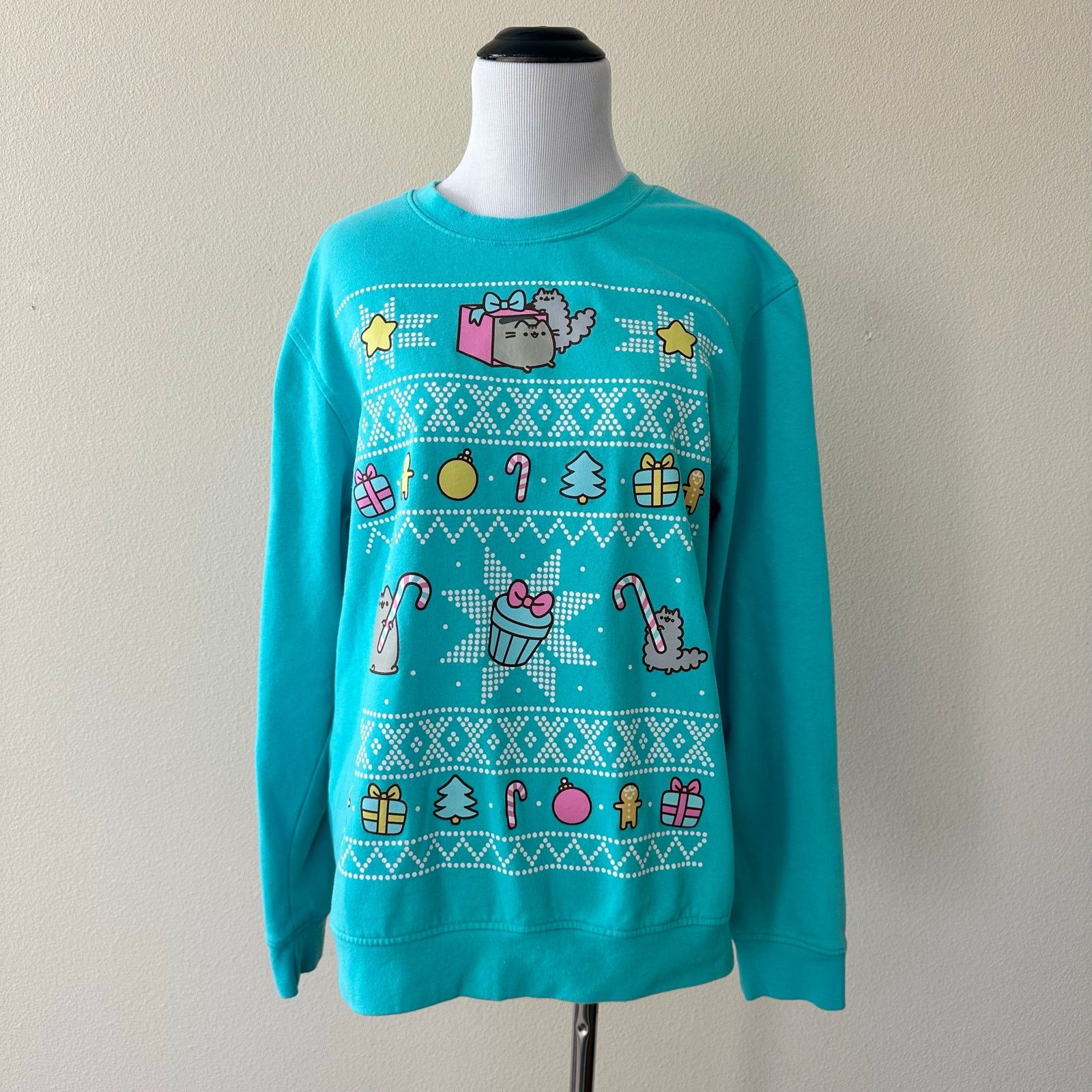 Other Pusheen Christmas Sweatshirt Teal Color Size Small Size S / US 4 / IT 40 - 1 Thumbnail