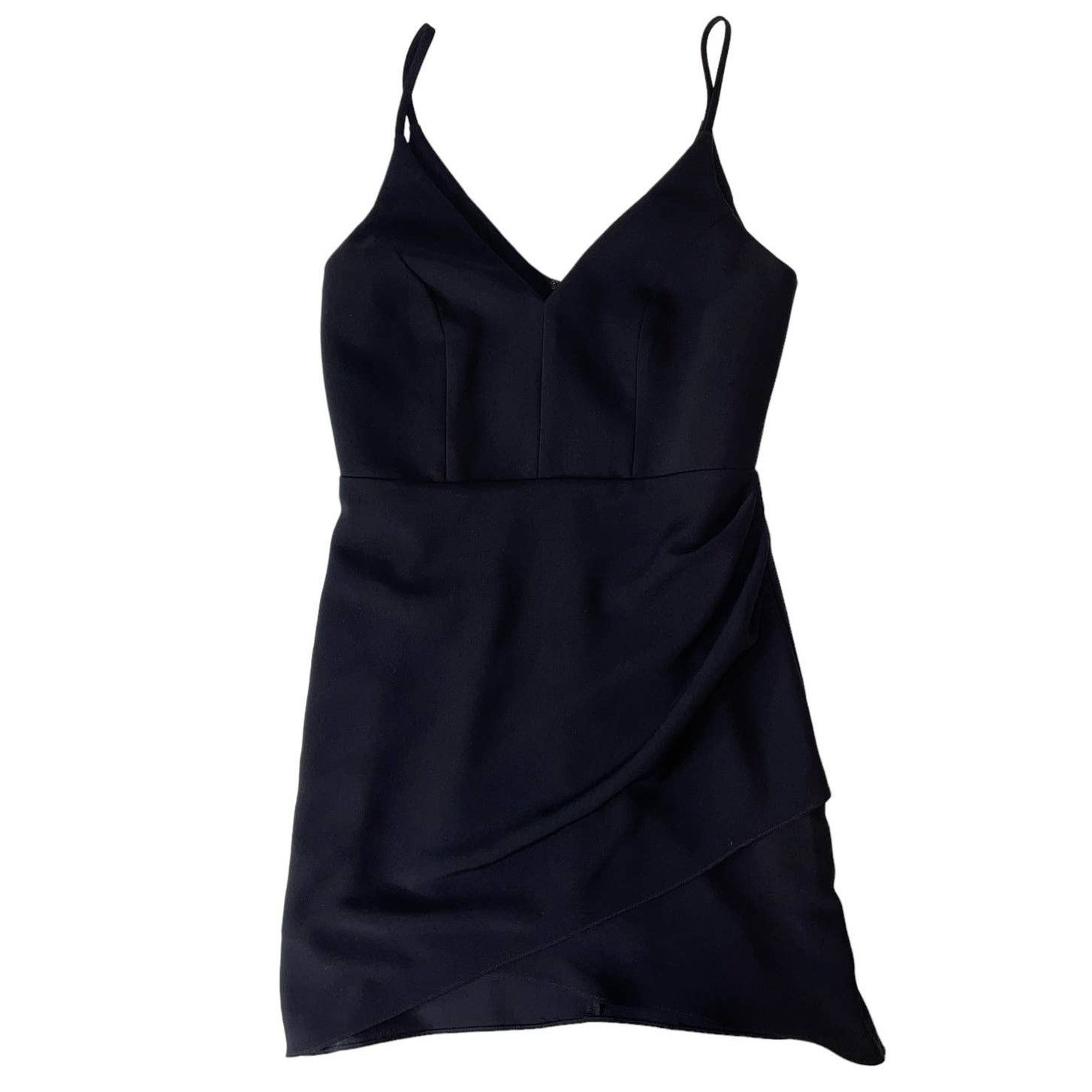 Amanda Uprichard Amanda Uprichard Giovanni Faux Wrap Black Mini Dress Small Size S / US 4 / IT 40 - 6 Thumbnail